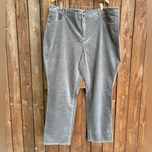 NWT Talbots Gray Corduroy Flawless Straight Leg Pants 22W